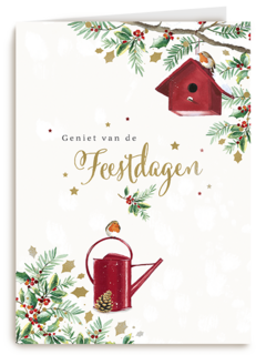 Kerstmis Vogelhuisje En Gieter