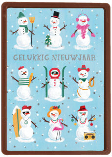 Gelukkig nieuwjaar sneeuwpop