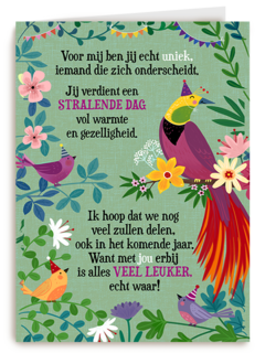 Verjaardagskaart stralende dag