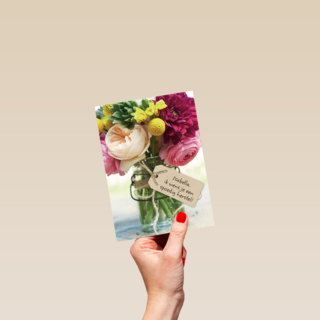 een bos bloemen voor een spoedig herstel