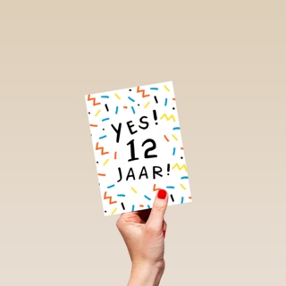 Verjaardagskaart meisje jongen 12 yes