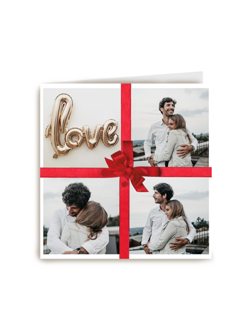valentijnskaart strik met 4 fotos