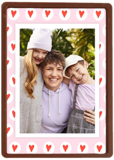 fotokaart roze met hartjes