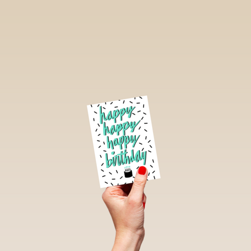 Verjaardagskaart happy birthday quote taart