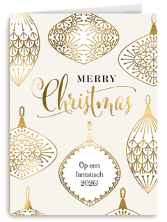 Merry Christmas gouden kersthangers