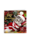 Kerstkaart schattige kat fijne feestdagen