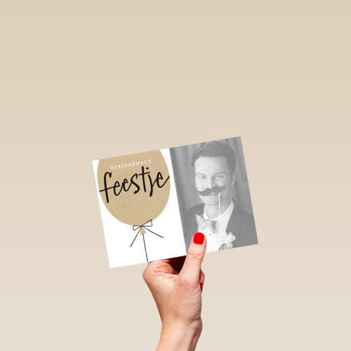 fotokaart verjaardagsfeestje kom je ook