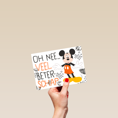 Beterschap kaart Mickey Mouse