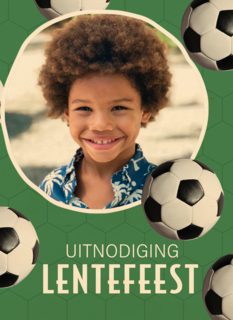 Uitnodiging Lentefeest voetbal fotokaart