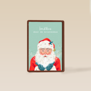 Kerstkaart kerstman kerstkus