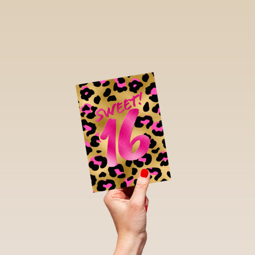 Verjaardagskaart sweet 16 tiener meisje