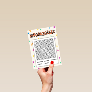 kaart voor kinderen woordzoeker spelletje corona quarantaine