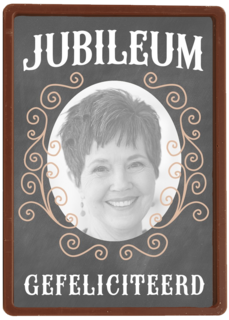 fotokaart jubileum  grijs met sierlijk patroon