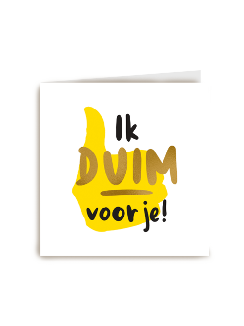 succes kaart ik duim voor je
