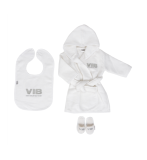 Giftset Badjas, Slabbetje en Slippers Wit