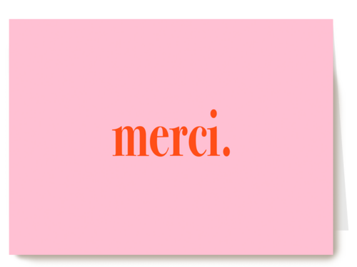 merci op roze achtergrond