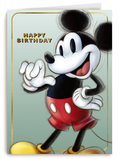 Verjaardagskaart Mickey Mouse klassiek
