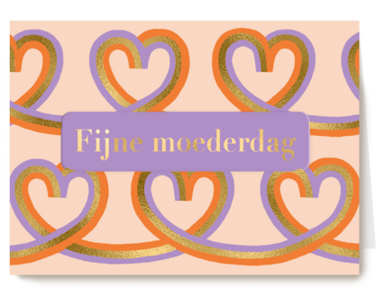 Moederdagkaart gekrulde harten