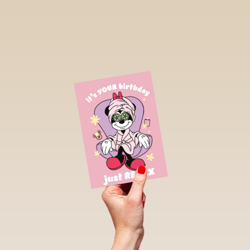 Minnie Mouse verjaardagskaart just relax