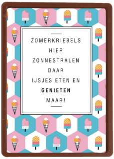 zomerkaart zomerkriebels zonnestralen ijsjes eten genieten