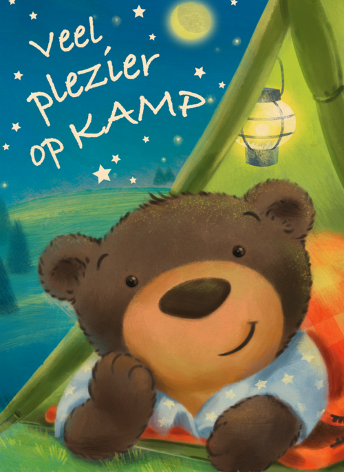 Op kamp kaart beer in tent