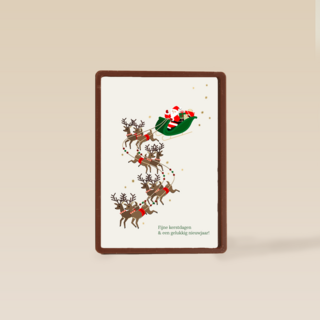 zakelijke kerstkaart met kerstman en rendieren