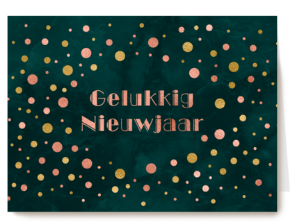 gelukkig nieuwjaar met metalen bolletjes