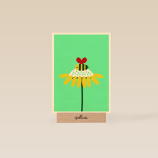 Zomaar kaartje bloem met bij