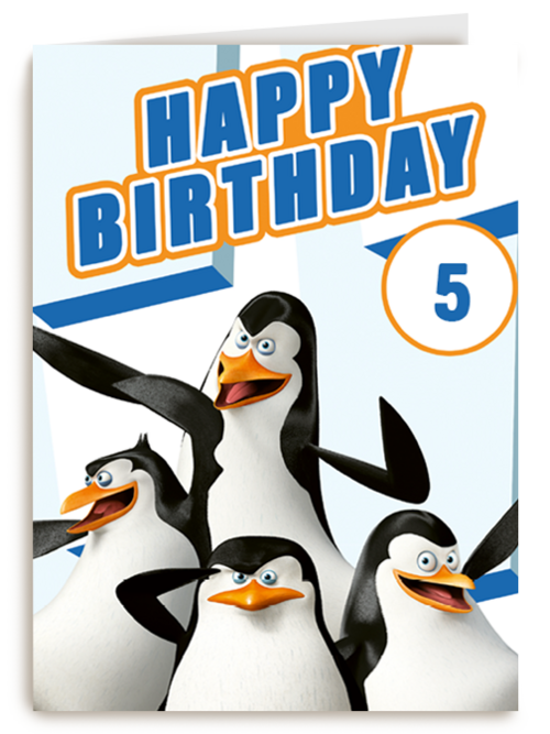 Penguins verjaardagskaart happy birthday