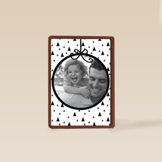 fotokaart met een kerstbal