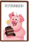 feestvarken met taartje