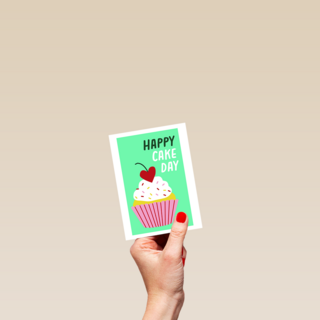 Verjaardagskaart Happy Cake Day Cupcake