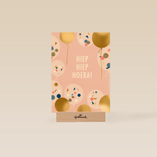 gefeliciteerd kaart vrouw hiep hiep hoera