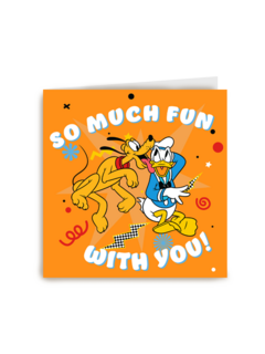 Donald Duck en Pluto kaart so much fun with you