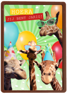 verjaardagskaart 4 gekke giraffen