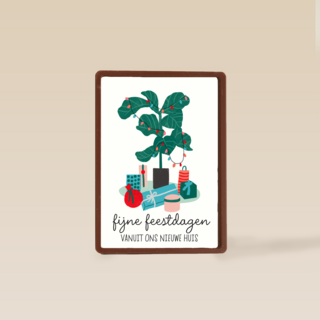 fijne feestdagen vanuit ons nieuwe huis kaart