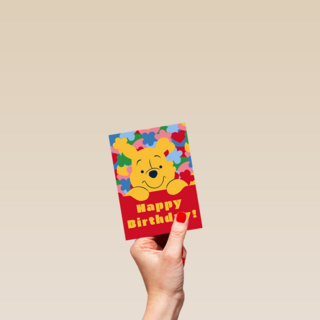 Winnie The Pooh Happy Birthday red