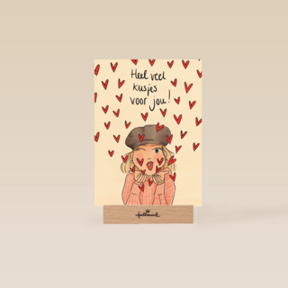 Valentijnskaart Heel veel kusjes voor jou