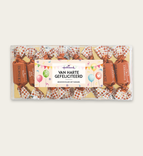 Melkchocolade Karamel Pralines Van Harte Gefeliciteerd