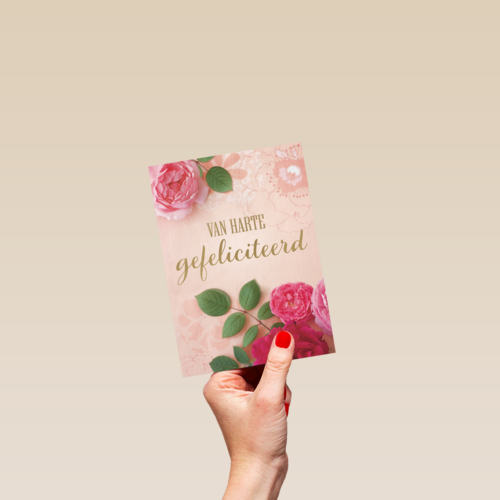roze rozen kaart