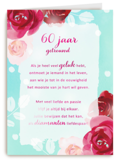 Huwelijksjubileum kaart 60 jaar getrouwd More than words