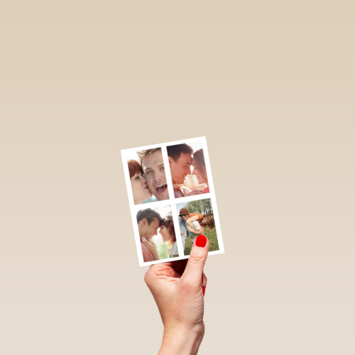 dubbele fotokaart staand vier gelijke foto