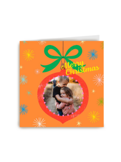 kerstkaart kerstbal met foto