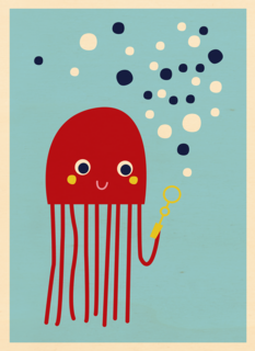 Zwemdiploma kaart met kwal