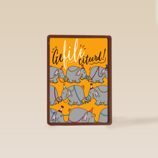 verjaardagskaart gefileciteerd olifanten