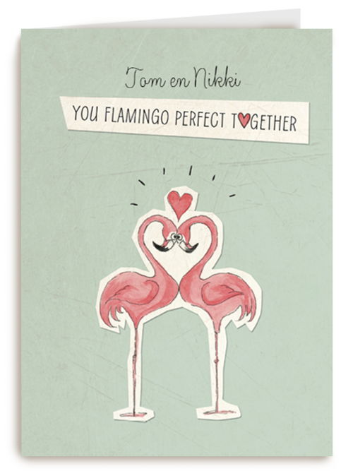 huwelijk kaarten you flamingo perfect together