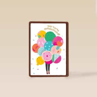 Verjaardagskaart tiener meisje enorme tros ballonnen