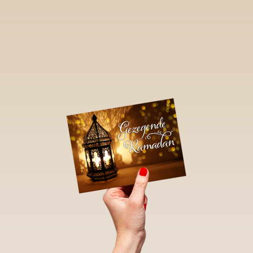 Eid Mubarak kaart met gezegende Ramadan
