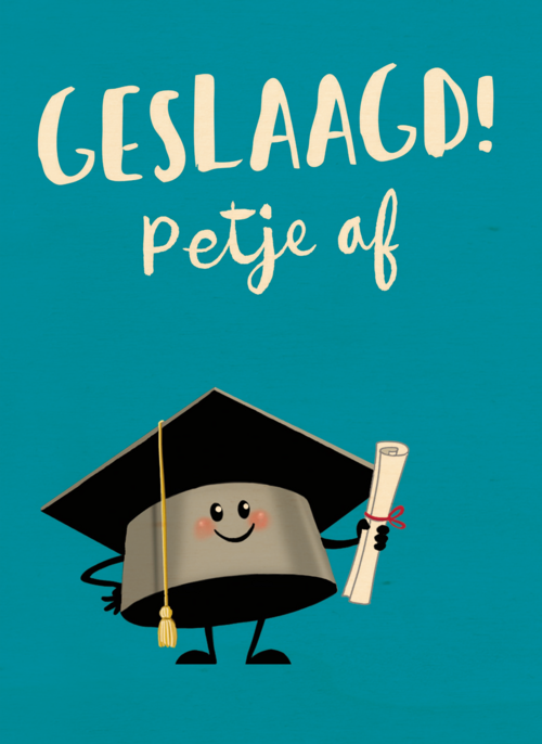 geslaagd petje af