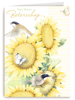 zonnebloemen met mus beterschap